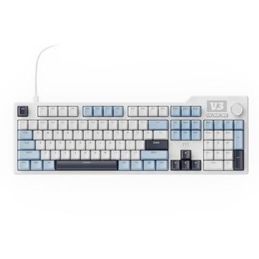 Imagem de Teclado para jogos AJAZZ AK35I V3 104 teclas tamanho completo com junta com fio com botões multimídia e controle de botão | Pad de cinco camadas | Teclas PBT perfil OEM | Teclado personalizado com
