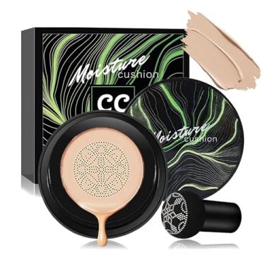 Imagem de Base de creme CC Air Cushion CC, corretivo hidratante facial para cabeça de cogumelo, controle de óleo à prova d'água, base de creme CC de 100 g para todos os tipos de pele (marfim, 100 g)