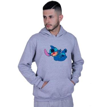 Imagem de Moletom Unissex Canguru Lilo Stitch Sapeca - Lafre, Cinza, P