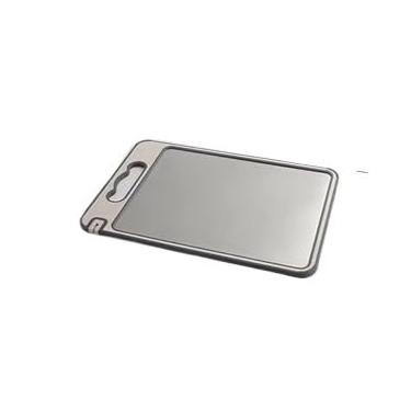 Imagem de Tábua de Corte Dupla Face Premium de Titânio - Aço Inox de Grau Alimentício para Cozinha e Jantar(Desligado-branco (1 peça))