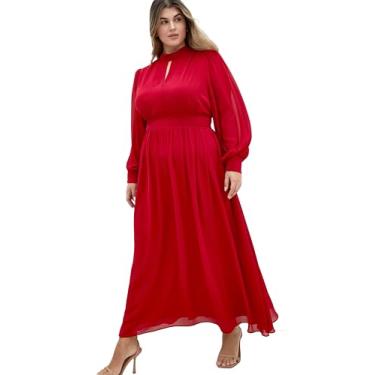Imagem de City Chic Vestido feminino plus size - Alexandra Maxi, Rosa, 48