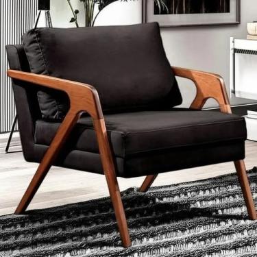 Imagem de Poltrona Mona Courino Preto - 1 Unidade - Sala, Quarto, Recepção, Escritório