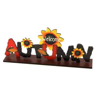 Imagem de Baoblaze Placa decorativa com letras, enfeite de colheita de ação de Graças, placa de mesa estética para estante, armário, lareira, sala de jantar, Style C