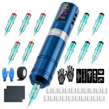 Imagem de Kit De Máquina De Tatuagem Ajustável Com 3 Modos De Memória, 10 Agulha
