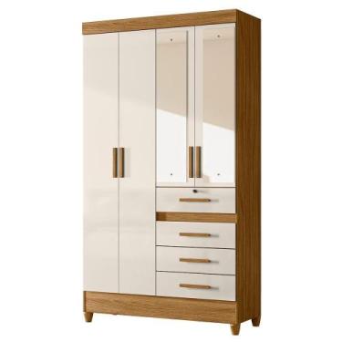 Imagem de Guarda Roupa Solteiro Sobral 4 Portas e 4 Gavetas com Espelho - Moval,