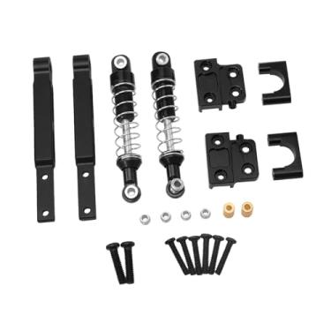 Imagem de TTETTZ Amortecedor RC com conjunto de haste de tração, peças de reposição para amortecedores RC preenchidos com óleo para 1:12 MN82, Preto