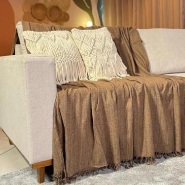 Imagem de Manta para Sofá King, 300 x 180 cm, 100% Algodão, Protetor Decorativo (Marrom Chocolate)