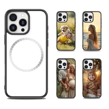 Imagem de FOQENCCI 5 peças magnéticas para iPhone 15 Pro Sublimação Capa em branco compatível com MagSafe Printable DIY Capa de telefone personalizada antiderrapante bumper capa protetora preta