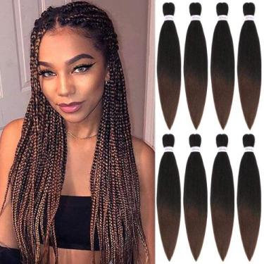 Imagem de Braiding Hair Alrence, trança longa pré-esticada, 22 polegadas, 8 paco