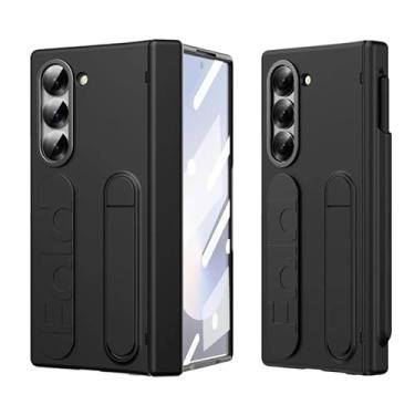 Imagem de Case Capinha Premium Z Fold 7 Antichoque Proteção de Dobradiça, Tela e Câmera, Película HD Integrada, Alça de Segurança e Suporte Retrátil (Preta)