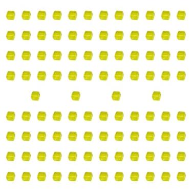Imagem de Fenteer 100 peças de blocos de cubos de acrílico, blocos de construção, jogo de tabuleiro educacional de seis lados, brinquedos de treinamento sensorial para, Amarelo
