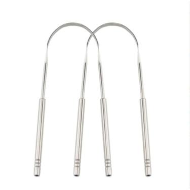 Imagem de Raspador de Lingua, Conjunto de 2 Raspadores de LíNgua, com Estrutura de AçO InoxidáVel, 16 X 9cm