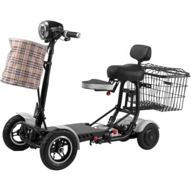 Imagem de Scooter De Mobilidade De 4 Rodas, Scooter Leve Com Assento, Scooters De Mobilidade Dobráveis, Com Cestos Duplos Dianteiros E Traseiros, Subida: 12°, Para Adultos, Idosos, C