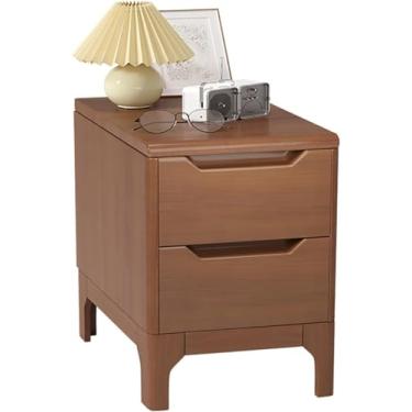Imagem de Mesas De Cabeceira Com 2 Gavetas, Mesas De Cabeceira Geométricas Para Quarto, Criado-mudo Com Gaveta De Armazenamento, Com Pernas Afiladas, Para Quarto, Sala De Estar E Corredor, Brown, 20x41x50cm