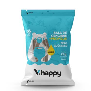 Imagem de Bala de Gengibre e Própolis V.happy Zero Açúcar 22g