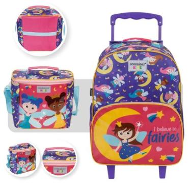 Imagem de Mala Mochila com Rodinhas e Estojo Infantil  - Dermiwil, Fadas