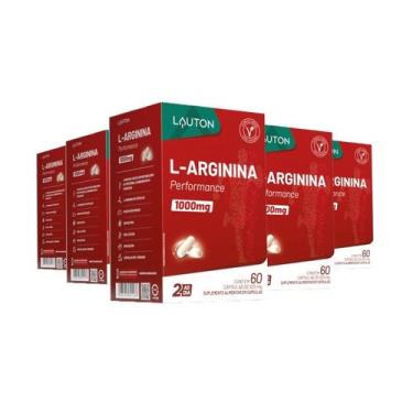 Imagem de Kit 5x suplemento L Arginina 60 cápsulas Lauton - Lauton Nutrition