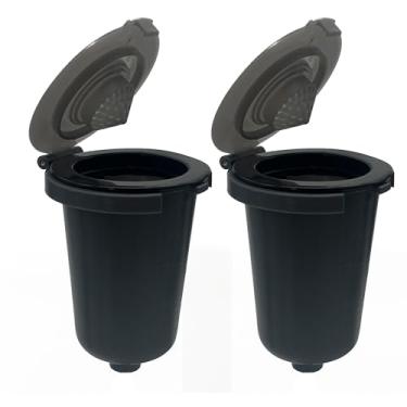 Imagem de 2 peças de copo de filtro reutilizável SS-RFC – prepare café ou chá e solte plástico de cápsulas de dose única compatível com os seguintes modelos: DGB-2, SS-1, SS-10, SS-10P1, SS-12, SS-15, SS-15P1