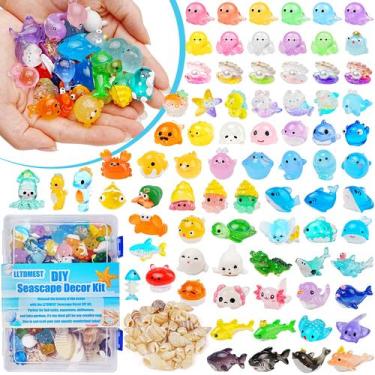 Imagem de Conjunto de estatuetas LLTDMEST Ocean Mini Resin Animals, mais de 100 