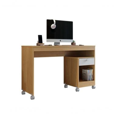 Imagem de Mesa Para Computador 01 Gaveta Com Rodizio Giga Valdemoveis Cinamomo-off White