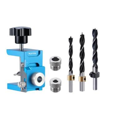 Imagem de Baoblaze Kit de gabarito para furos de bolso, guia de perfuração de cavilha, liga de alumínio com luva de perfuração, ferramenta de localização para local de, Broca de 8 Mm, 10 Mm