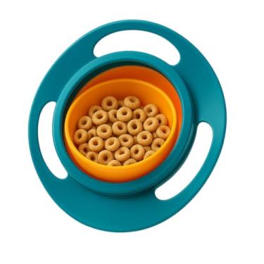 Imagem de Prato infantil mágico giratório 360º bebê não derrama tigela