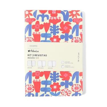 Imagem de CADERNETA REVISTA NOTAS MIX MIOLOS DIFERENTES KIT 3 UNIDADES 14X21 CICERO® & FABULA FLORES