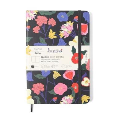 Imagem de CADERNETA CICEROS DOCE FLORADA SEM PAUTA 14X21 PRETO