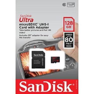 Imagem de Cartão De Memória Sandisk Ultra Micro Sdxc 128Gb Classe 10, Micro sd, 