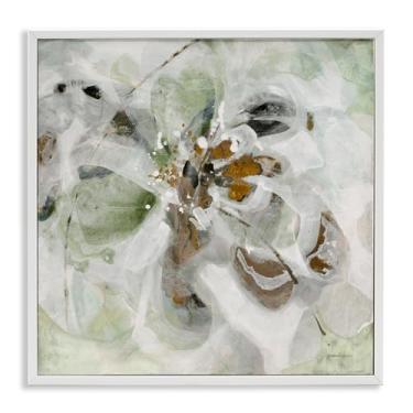 Imagem de Stupell Industries Arte giclée emoldurada branca abstração neutra solene, design por Liz Jardine, 12 x 12