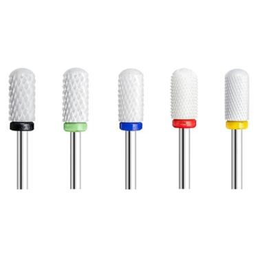 Imagem de 5 peças de cerâmica para arte de unhas, cortador rotativo, aparelho de limpeza para manicure, acessórios de máquina de trituração de unhas, ferramenta de gel de unha