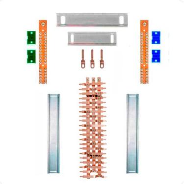 Imagem de Kit Barramento Trifásico 100A para 42 Circuitos - Zathura