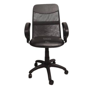 Imagem de Cadeira Diretor Tela Giratória Faixa Mecanismo Relax Braço