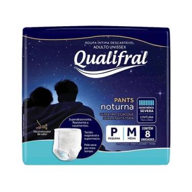 Imagem de Roupa Íntima Descartável Qualifral Pants Noturna P/M 8 Unidades
