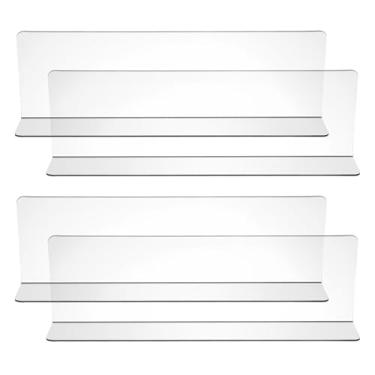 Imagem de Zerodeko Divisórias de prateleira de plástico, 20 peças separadoras em forma de L firmes, prateleiras de ripa para supermercado doméstico