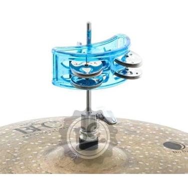 Imagem de Pandeirola de Chimbal Torelli TPC307 Azul para fixar na haste da máquina de chimbal som de chocalho