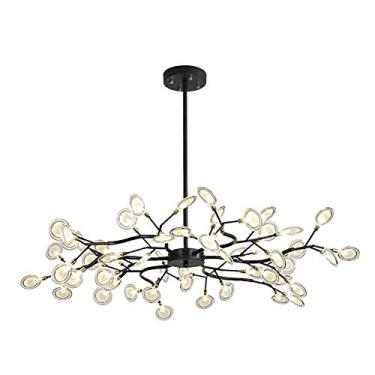 Imagem de Lustre de vidro preto feito à mão, G4 Firefly Pendant Light Semi Flush Mount ajustável Luz de teto compatível com sala de estar, quarto, cozinha, sala de jantar, luzes pendentes modernas