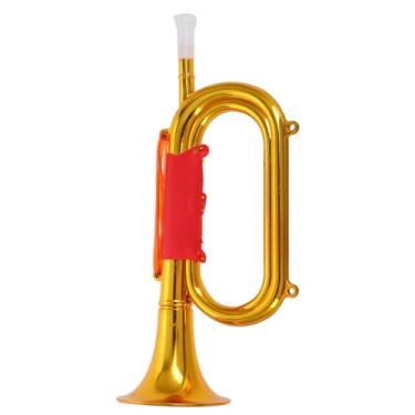 Imagem de Alasum Corneta para trompete de plástico realista para desempenho de palco, botão de pressão fácil, instrumento musical, design envolvente, educacional
