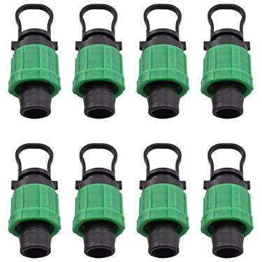 Imagem de MARRTEUM Drip Irrigation Tubing End Cap Plugs Universal Barbed Locking Fittings for 16-17mm Drip Tape Tubing Sprinkler System [8PCS, Green]