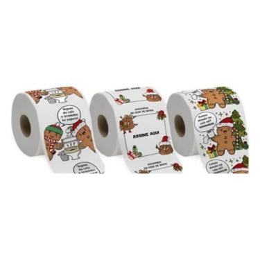 Imagem de Papel Higiênico Natalinos Jogo com 3 Rolos 20M 10CM. - Multiart