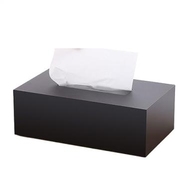 Imagem de Porta-lenços de papel acrílico, gaveta de papel minimalista para sala de reuniões para sala de estar, gaveta de lenços de papel preto (grande)