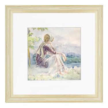 Imagem de Axeman Porta-retrato de 30 x 30 cm com tapete para 20 x 20 cm, moldura quadrada vintage ornamentada de 30 cm x 30 cm com acrílico para exibição de parede ou mesa, design retrô decorativo rústico de