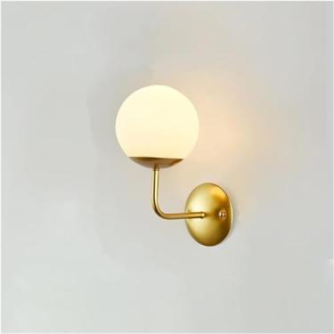 Imagem de Luminária de parede moderna, luminária de parede LED decorativa, luminária de ferro para leitura noturna ao lado da lâmpada, escada em V, luminária de loft, luzes de parede, bola de vidro, d