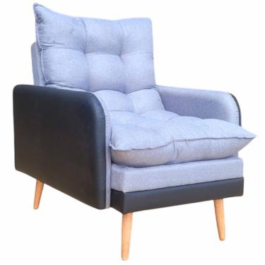 Imagem de Poltrona Conflex Inglaterra reclinável em 3 posições em tecido linho grafite corano Preto