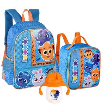 Imagem de Mochila Infantil Bolofofos De Costas Com Lancheira E Copo 360ml Perfei