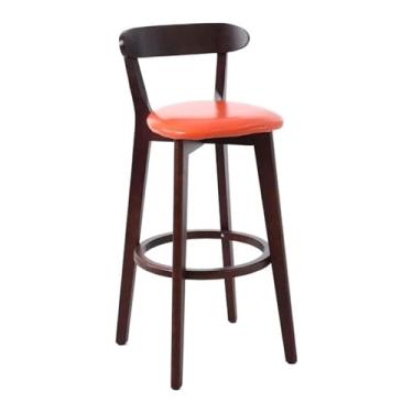 Imagem de UINGBPXT Banqueta ergonômica banco de bar tecido almofada balcão banco com encosto e apoio para os pés cadeira de bar 93 x 38 cm para bar jantar café banco alto