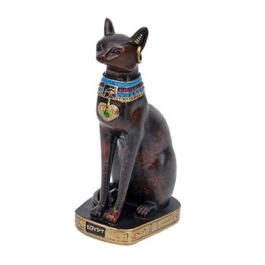 Imagem de Ｂｅｓｇａ Estátua de Gato Bastet, Escultura Animal Antiga, Ornamento, Estatueta Colecionável para Armário, Escritório, Prateleira, Mesa, Quarto, Vermelho, L