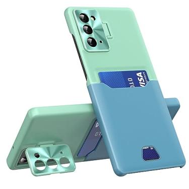 Imagem de Umiup Capa de couro para Samsung Galaxy S23ultra/S23plus/S23, capa para lente da câmera, suporte e compartimento para cartão, capa de telefone à prova de choque, verde 2, S23 Ultra 6,8 polegadas, azul