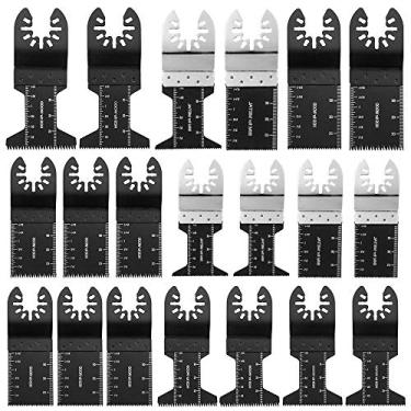 Imagem de 20 peças, lâminas multiferramentas, afiadas, oscilantes, lâminas oscilantes de liberação rápida, lâminas de serra de corte rápido de alta precisão para madeira