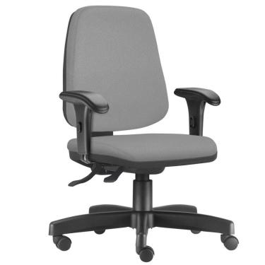 Imagem de Cadeira Giratória Job L02 Diretor Executiva Couro Sintético Cinza - Lyam Decor